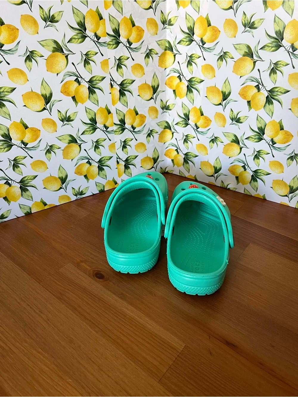 CROCS Kids' Mint  Green Clogs with Cute Charms Size C11